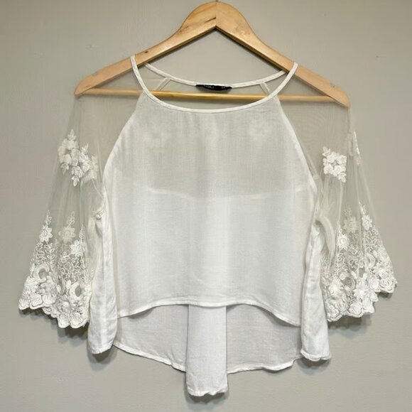 Tops - KOAJ Lace Crochet Crop Blouse